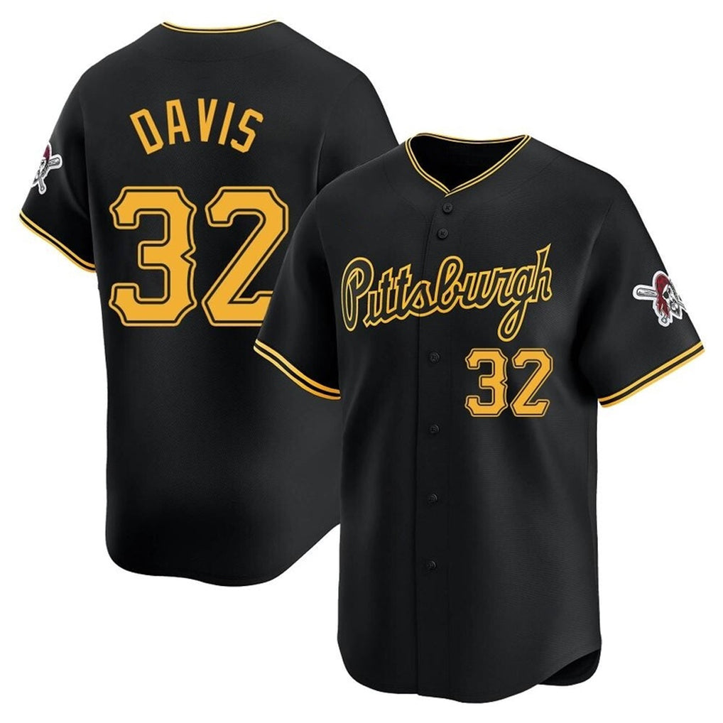 P.Pirates #32 Henry Davis Player Black Alt Home Limited Qdoa Stitched Jerseys