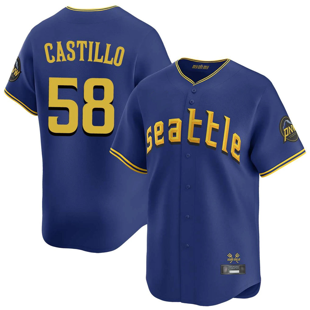 S.Mariners #58 Luis Castillo Player Royal City Connect Home Limited Qdoa Stitched Jerseys