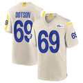 LA.Rams #69 Kevin Dotson Player Bone Home Game Qdoa Stitched Jerseys