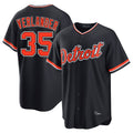 D.Tigers #35 Justin Verlander Player Navy Home Game Qdoa Stitched Jerseys