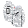 M.Dolphins #0 Ollie Gordon II Player Arctic Camo Salute to Service Hoodies Limited Game Qdoa Stitched Jerseys