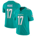M.Dolphins #17 Trey Moore Player Aqua Limited Vapor Untouchable Home Game Qdoa Stitched Jerseys