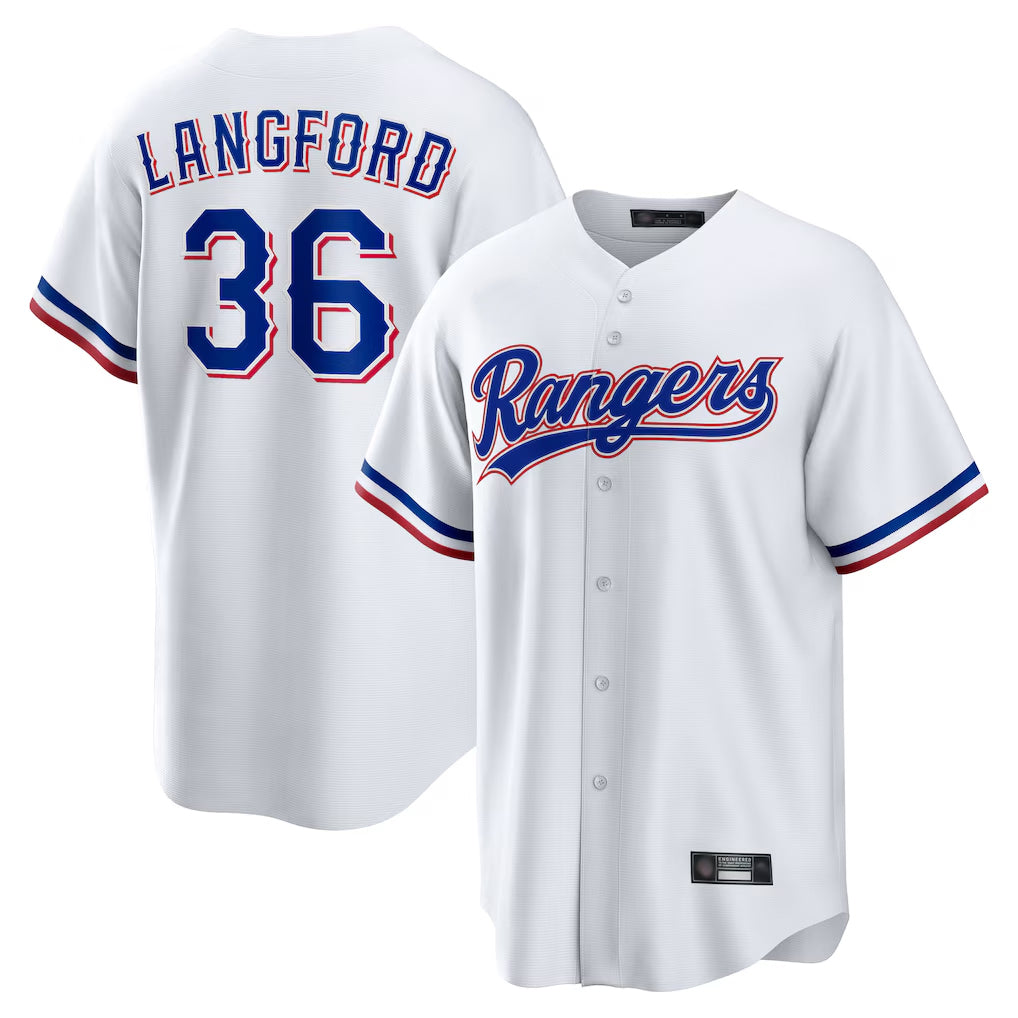 T.Rangers #36 Wyatt Langford Player White Home Game Qdoa Stitched Jerseys