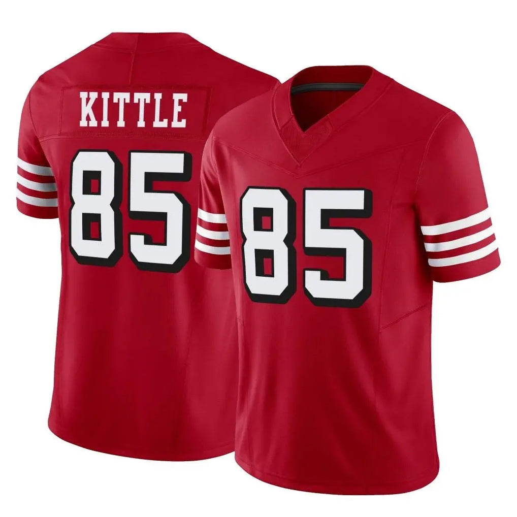 SF.49ers #85 George Kittle Player Red Limited Alternate Vapor F.U.S.E. Home Game Qdoa Stitched Jerseys