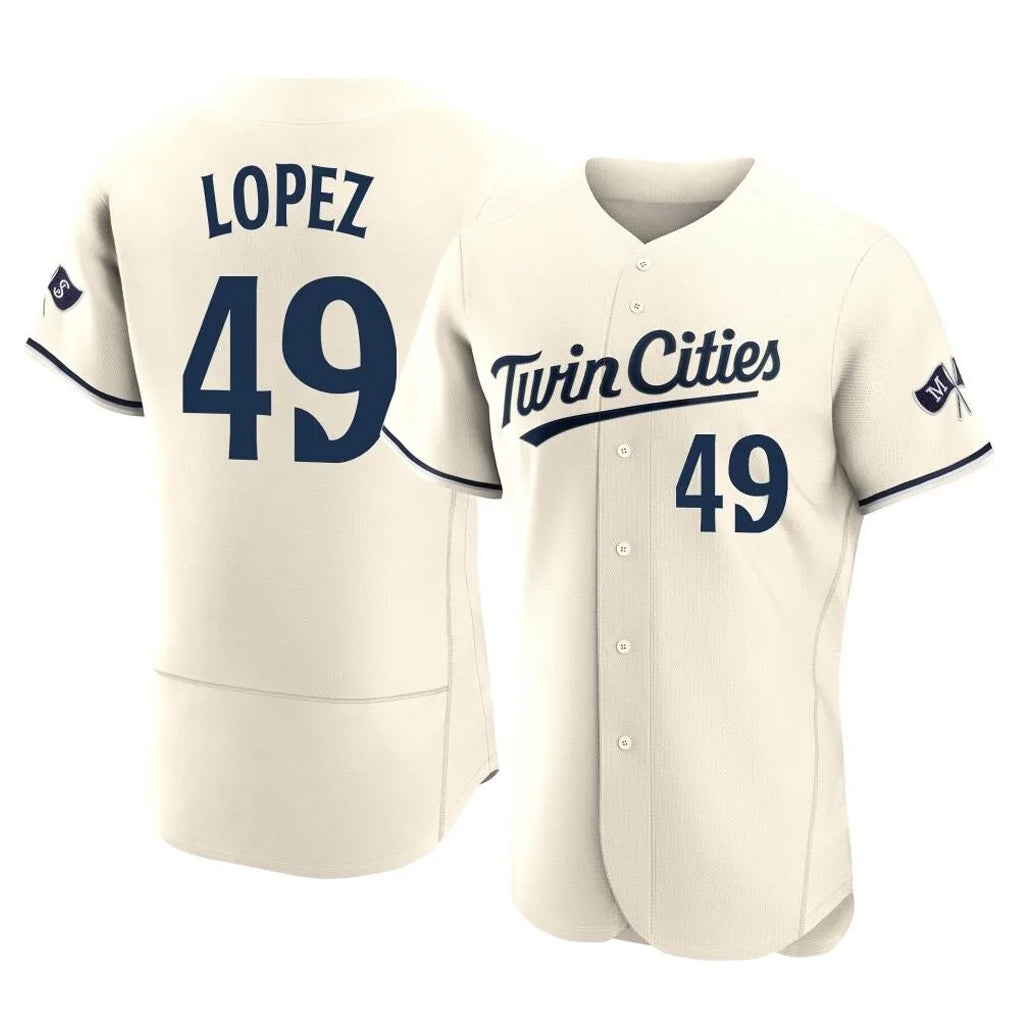 M.Twins #49 Pablo Lopez Player Cream Home Limited Elite Qdoa Stitched Jerseys