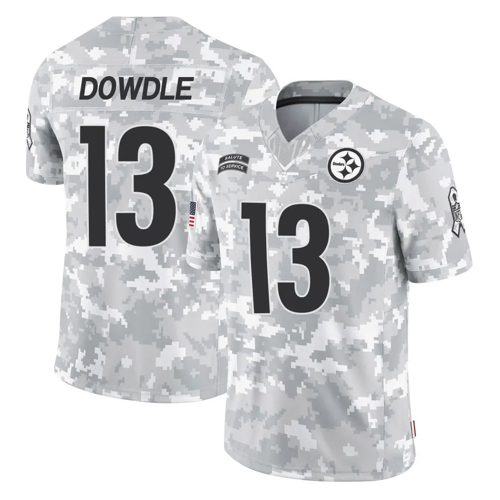 P.Steelers #13 Rico Dowdle Player Arctic Camo Limited Salute To Service Home Game Qdoa Stitched Jerseys