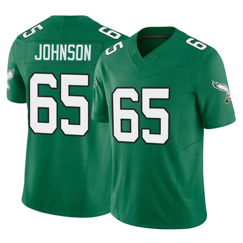 P.Eagles #65 Lane Johnson Player Green Kelly Alternate Vapor F.U.S.E. Home Game Qdoa Stitched Jerseys