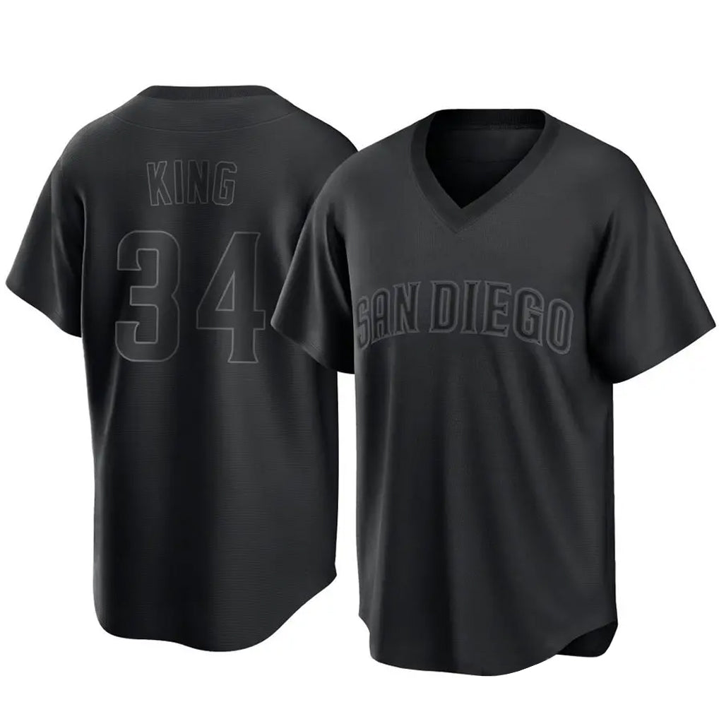 S.Diego Padres #34 Michael King Player Black Pitch Fashion Game T-shirt Qdoa Stitched Jerseys