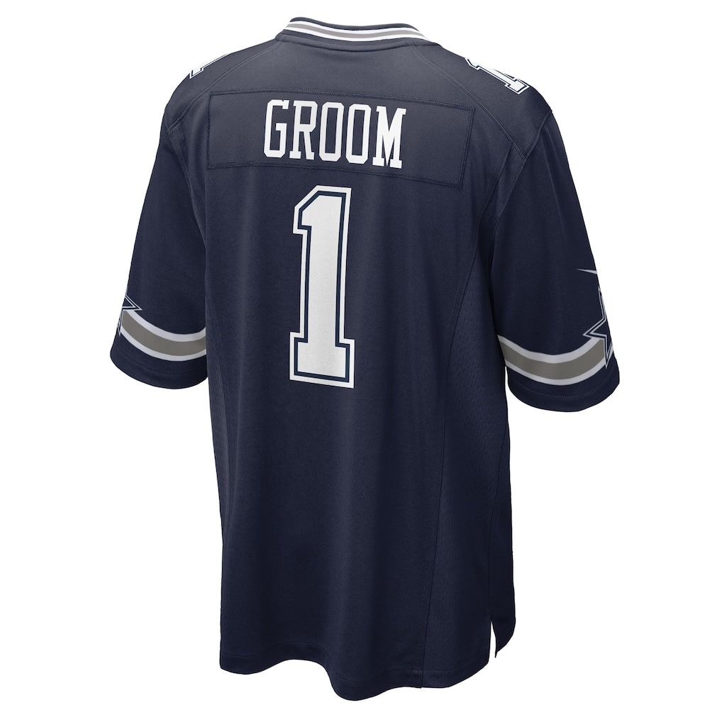 Qdoa D.Cowboys #1 Groom Navy Game Jersey