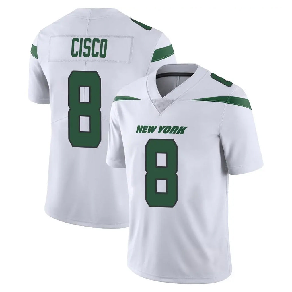 NY.Jets #8 Andre Cisco Player White Spotlight Limited Vapor Home Game Qdoa Stitched Jerseys