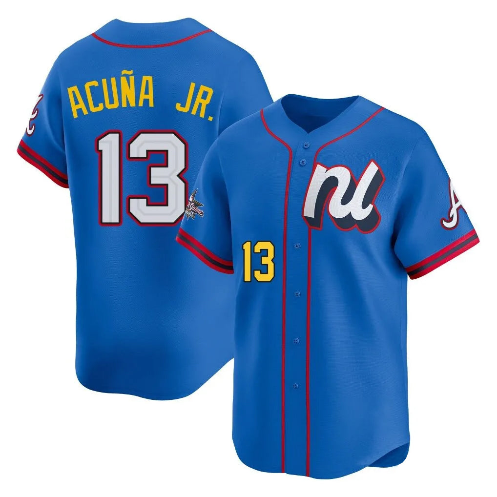 A.Braves #13 Ronald Acuna Jr Player Royal National League All-Star Edition Game Qdoa Stitched Jerseys