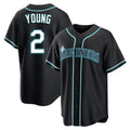 S.Mariners #2 Cole Young Player Black Fashion Home Limited Qdoa Stitched Jerseys