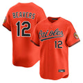 B.Orioles #12 Dylan Beavers Player Orange Limited Home Game Qdoa Stitched Jerseys
