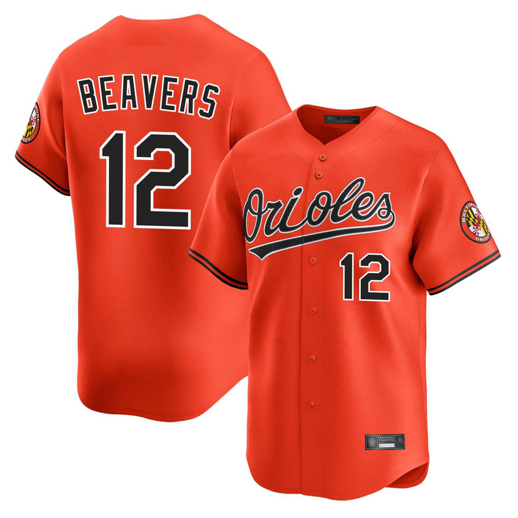 B.Orioles #12 Dylan Beavers Player Orange Limited Home Game Qdoa Stitched Jerseys