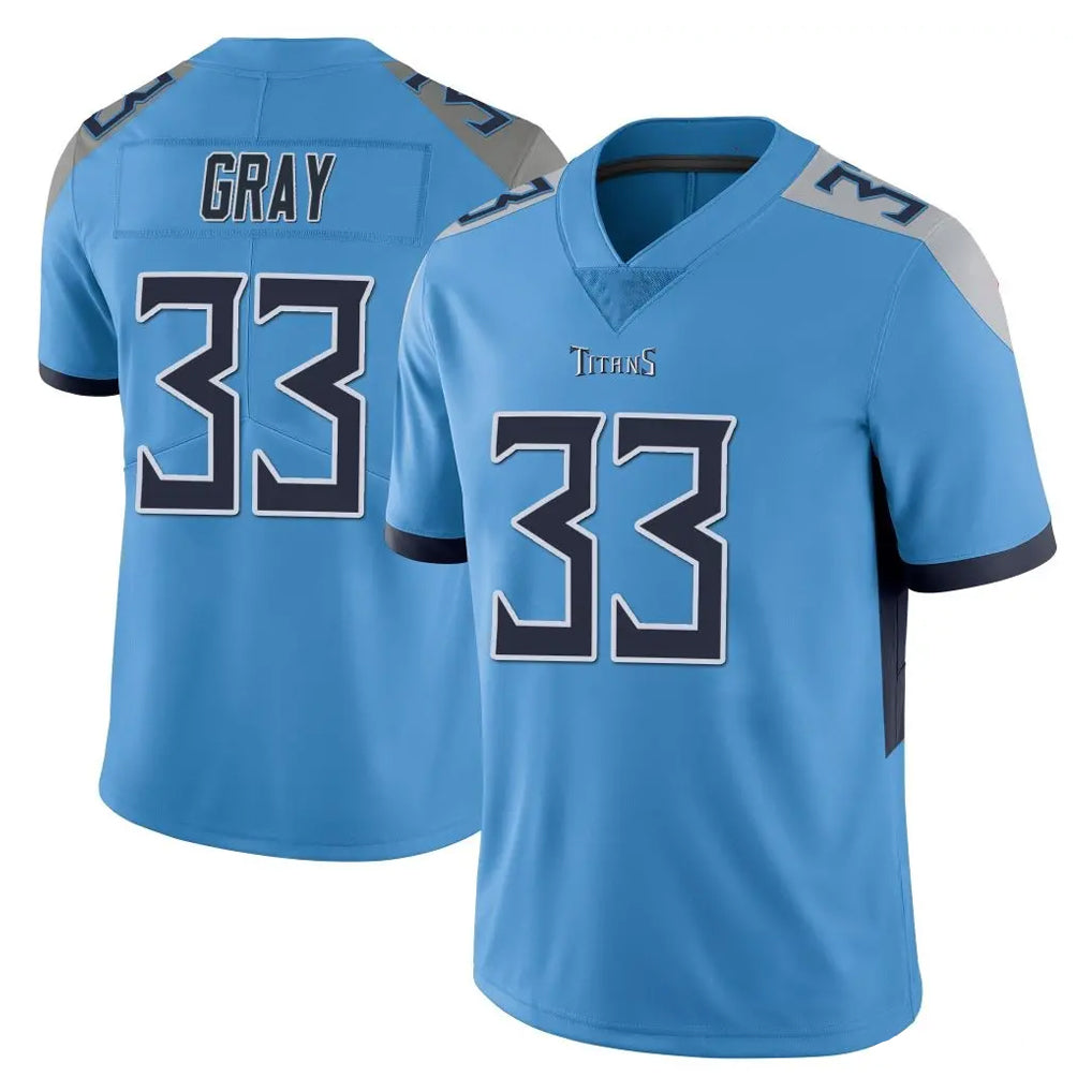 T.Titans #33 Cedric Gray Player Light Blue Limited Vapor Untouchable Home Game Qdoa Stitched Jerseys