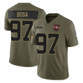 SF.49ers #97 Nick Bosa Player Olive 2025 Salute To Service Limited Home Game Qdoa Stitched Jerseys