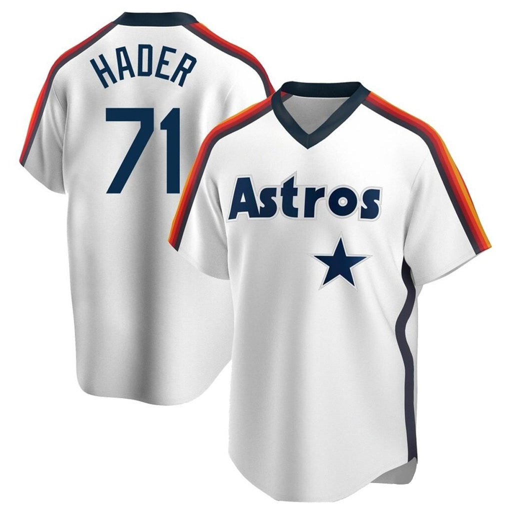 H.Astros #71 Josh Hader Player White Cooperstown Collection T-shirt Qdoa Stitched Jerseys