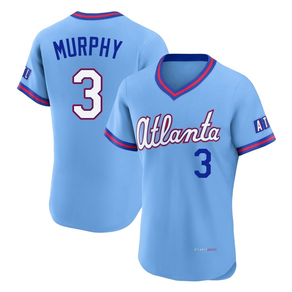 A.Braves #3 Dale Murphy Player Powder Blue 2026 City Connect T-shirt Limited Elite Home Game Qdoa Stitched Jerseys