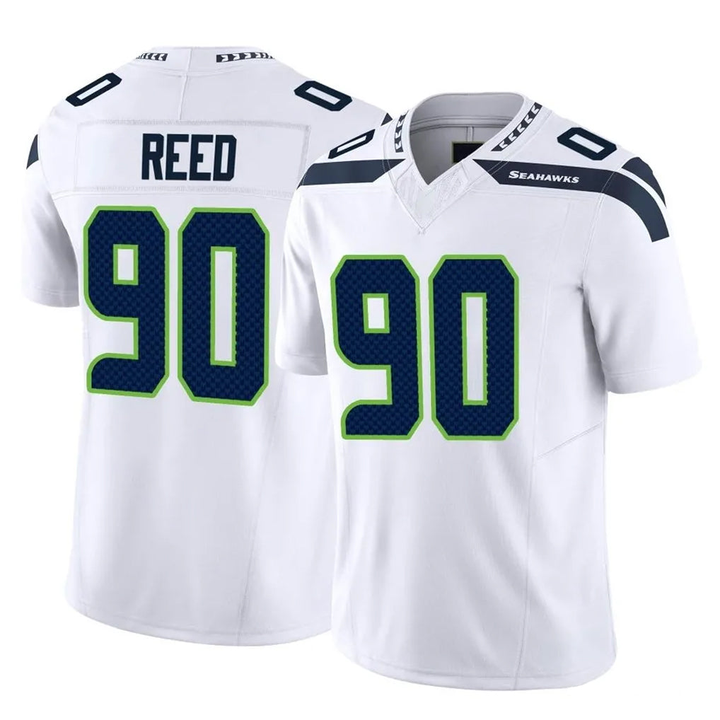 S.Seahawks #90 Jarran Reed Player White Limited Vapor F.U.S.E. Home Game Qdoa Stitched Jerseys