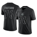 P.Steelers #76 Troy Fautanu Player Black Reflective Limited Home Game Qdoa Stitched Jerseys