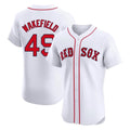 B.Red Sox #49 Tim Wakefield Player White Limited Elite Home Game Qdoa Stitched Jerseys