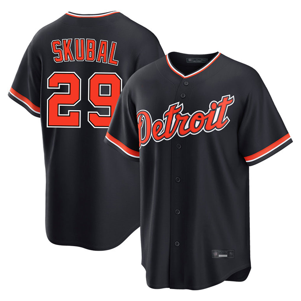 D.Tigers #29 Tarik Skubal Player Navy Home Game Qdoa Stitched Jerseys