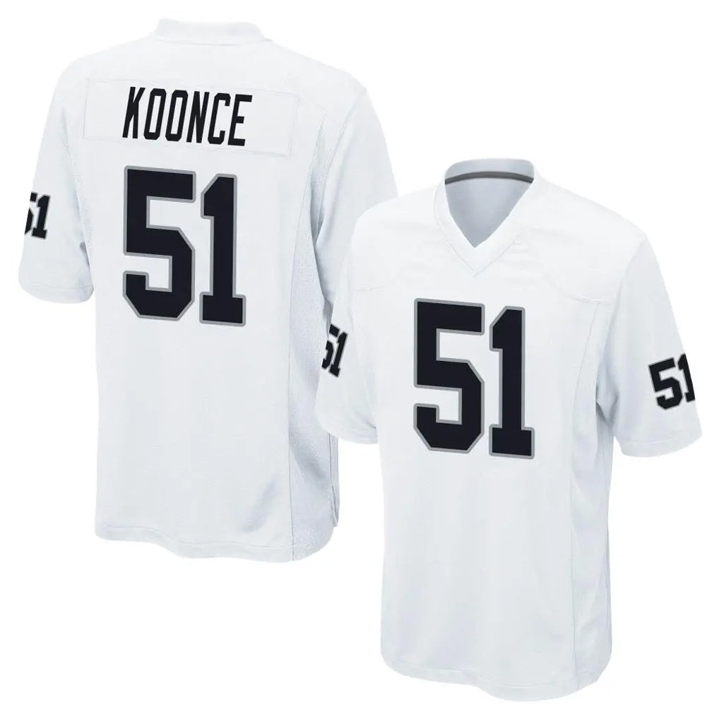LV.Raiders #51 Malcolm Koonce Player White Home Game Qdoa Stitched Jerseys