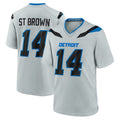 D.Lions #14 Amon-Ra St. Brown Player Silver 2026 Rivalries Collection Home Game Qdoa Stitched Jerseys
