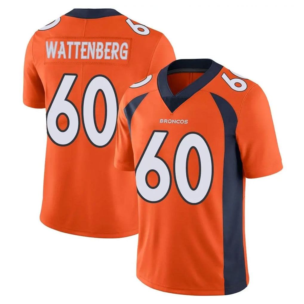 D.Broncos #60 Luke Wattenberg Player Orange Color Vapor Untouchable Limited Game Qdoa Stitched Jerseys