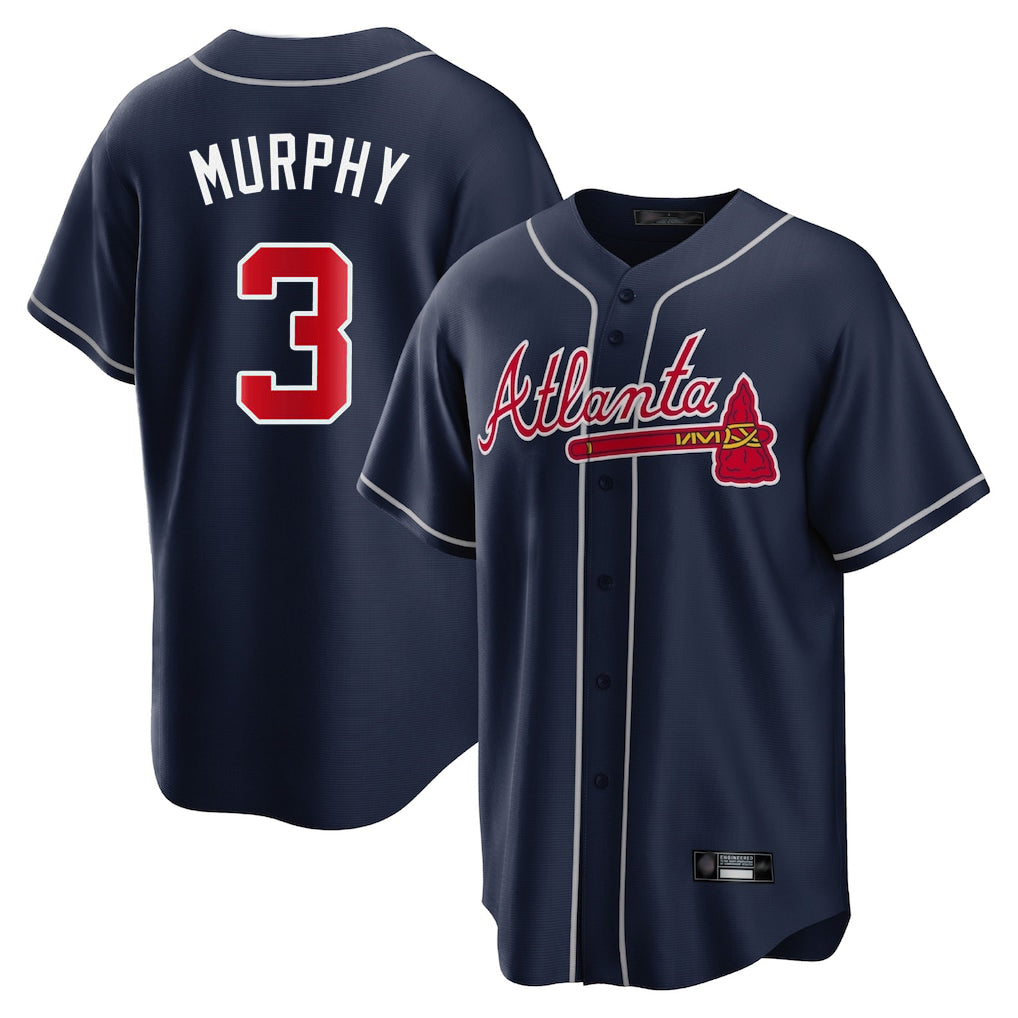 A.Braves #3 Dale Murphy Player Navy Home Game Qdoa Stitched Jerseys