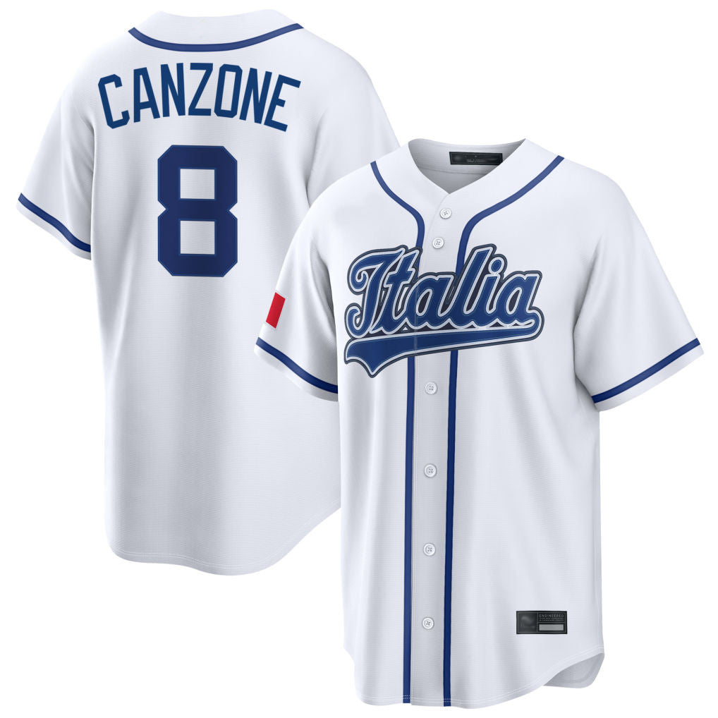 S.Mariners #8 Dominic Canzone Player White Italy 2026 World Classic Home Game Qdoa Stitched Jerseys