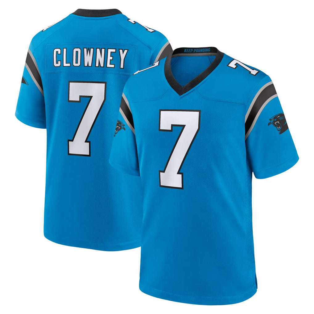 C.Panthers #7 Tre'von Moehrig Player Blue Home Game Qdoa Stitched Jerseys