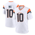 D.Broncos #10 Bo Nix Player White Home Game Qdoa Stitched Jerseys