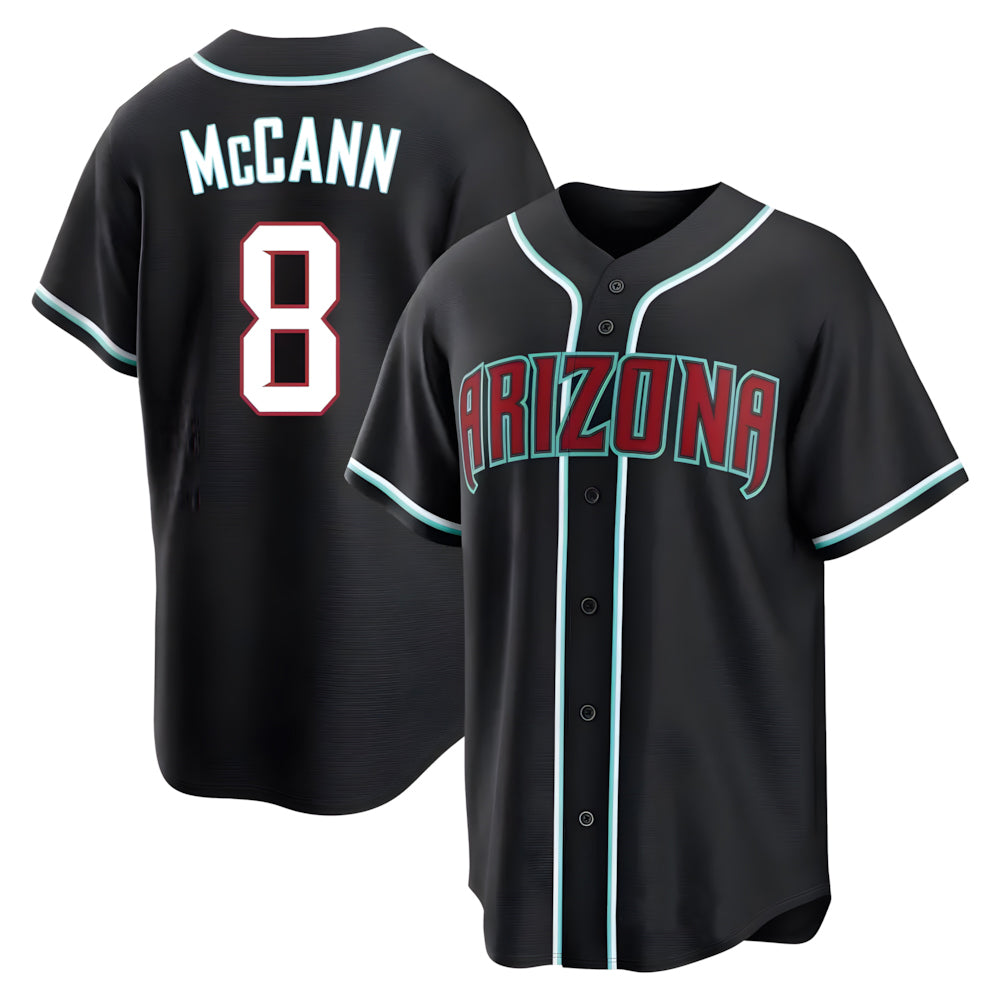 A.Diamondbacks #8 James McCann Player Black Home Game Qdoa Stitched Jerseys