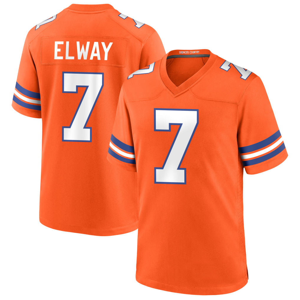 D.Broncos #7 John Elway Player Orange Throwback Game Qdoa Stitched Jerseys
