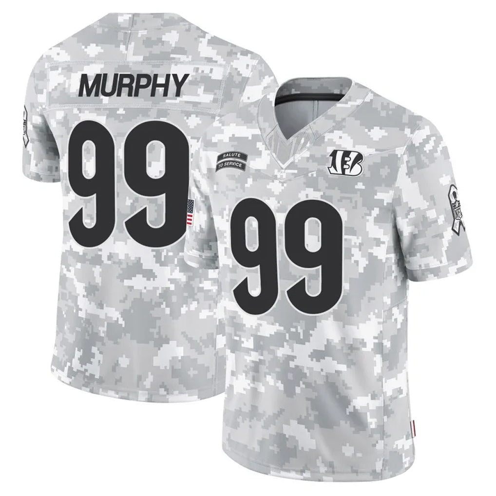 C.Bengals #99 Myles Murphy Player Arctic Camo Salute to Service Limited Qdoa Stitched Jerseys