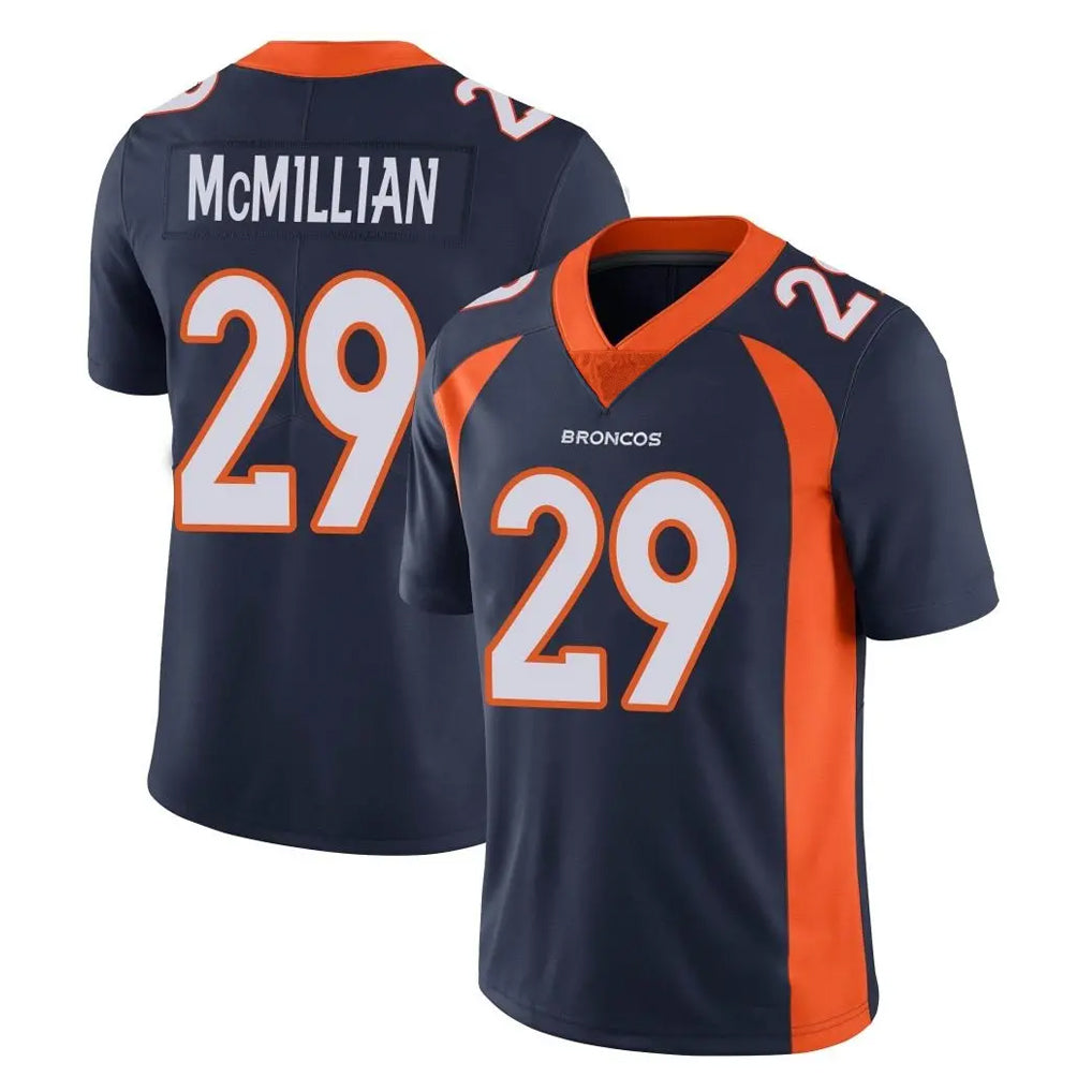 D.Broncos #29 Ja'Quan McMillian Player Navy Vapor Untouchable Limited Game Qdoa Stitched Jerseys