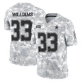 D.Cowboys #33 Javonte Williams Player Arctic Camo Salute to Service Limited Home Game Qdoa Stitched Jerseys