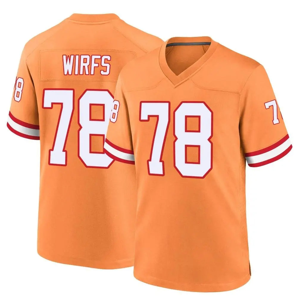TB.Buccaneers #78 Tristan Wirfs Player Orange Throwback Home Game Qdoa Stitched Jerseys