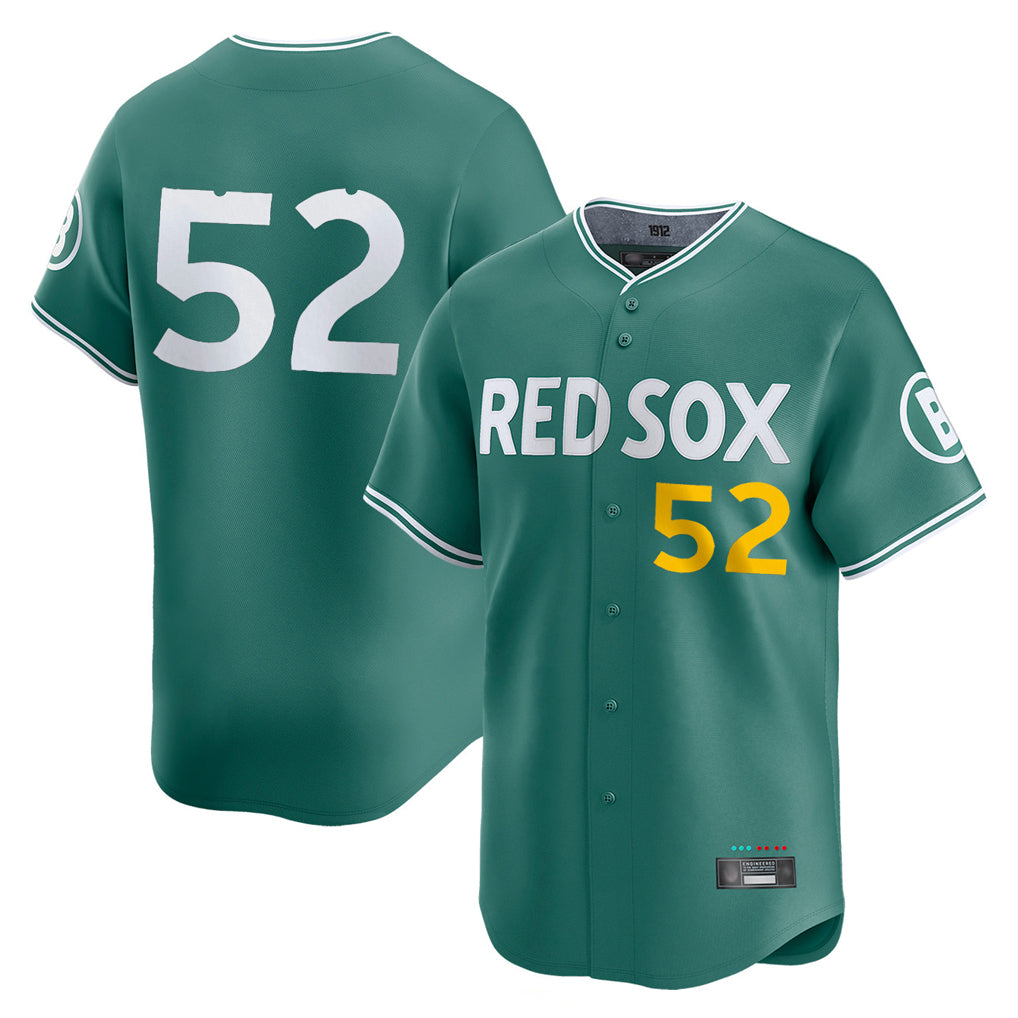 B.Red Sox #52 Wilyer Abreu Player Green City Connect Limited Home Game Qdoa Stitched Jerseys