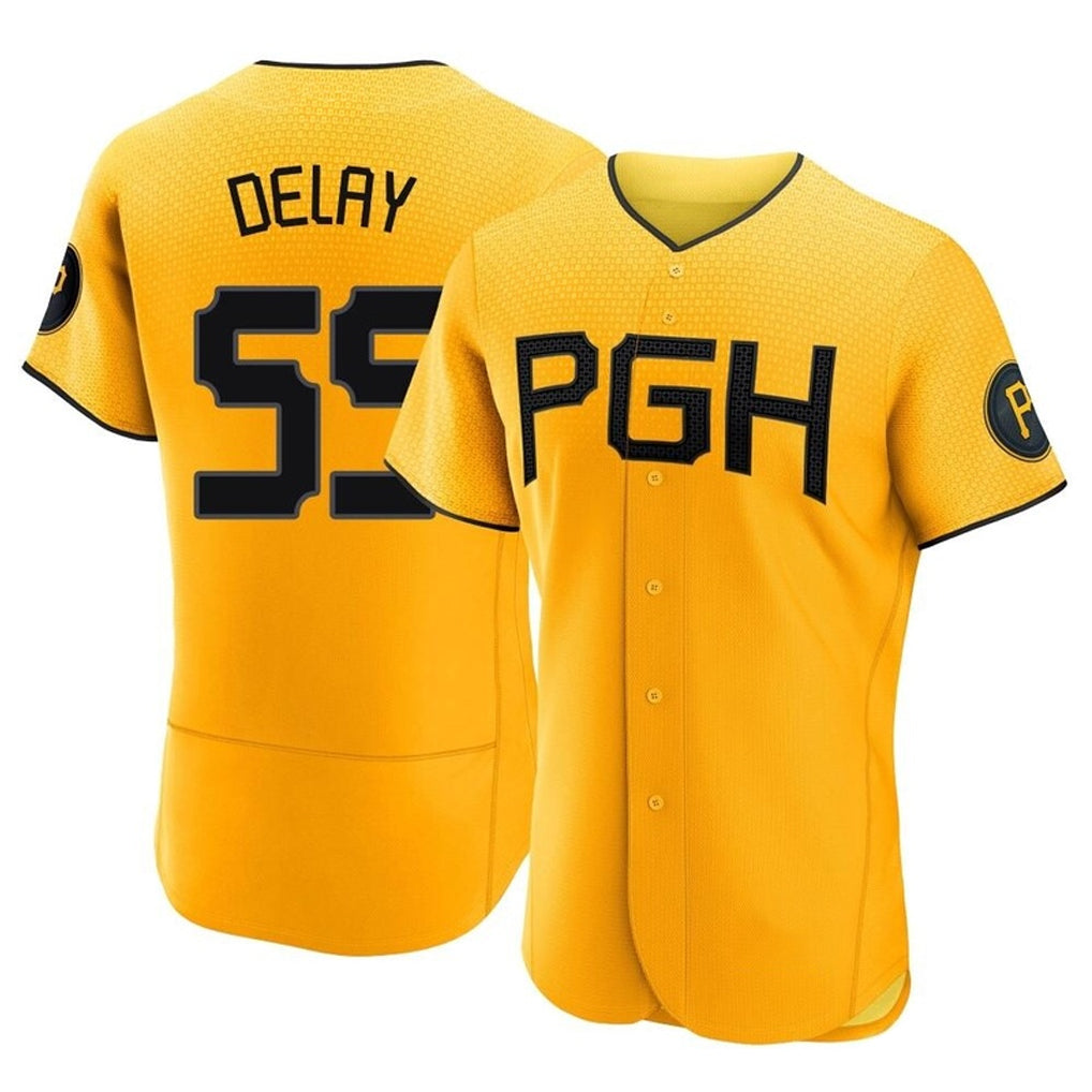 P.Pirates #55 Jason Delay Player Gold City Connect Home Limited Elite Qdoa Stitched Jerseys