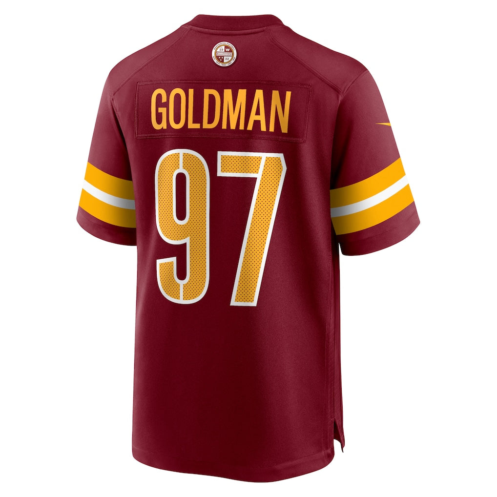 Qdoa W.Commanders #97 Eddie Goldman Burgundy Team Game Jersey