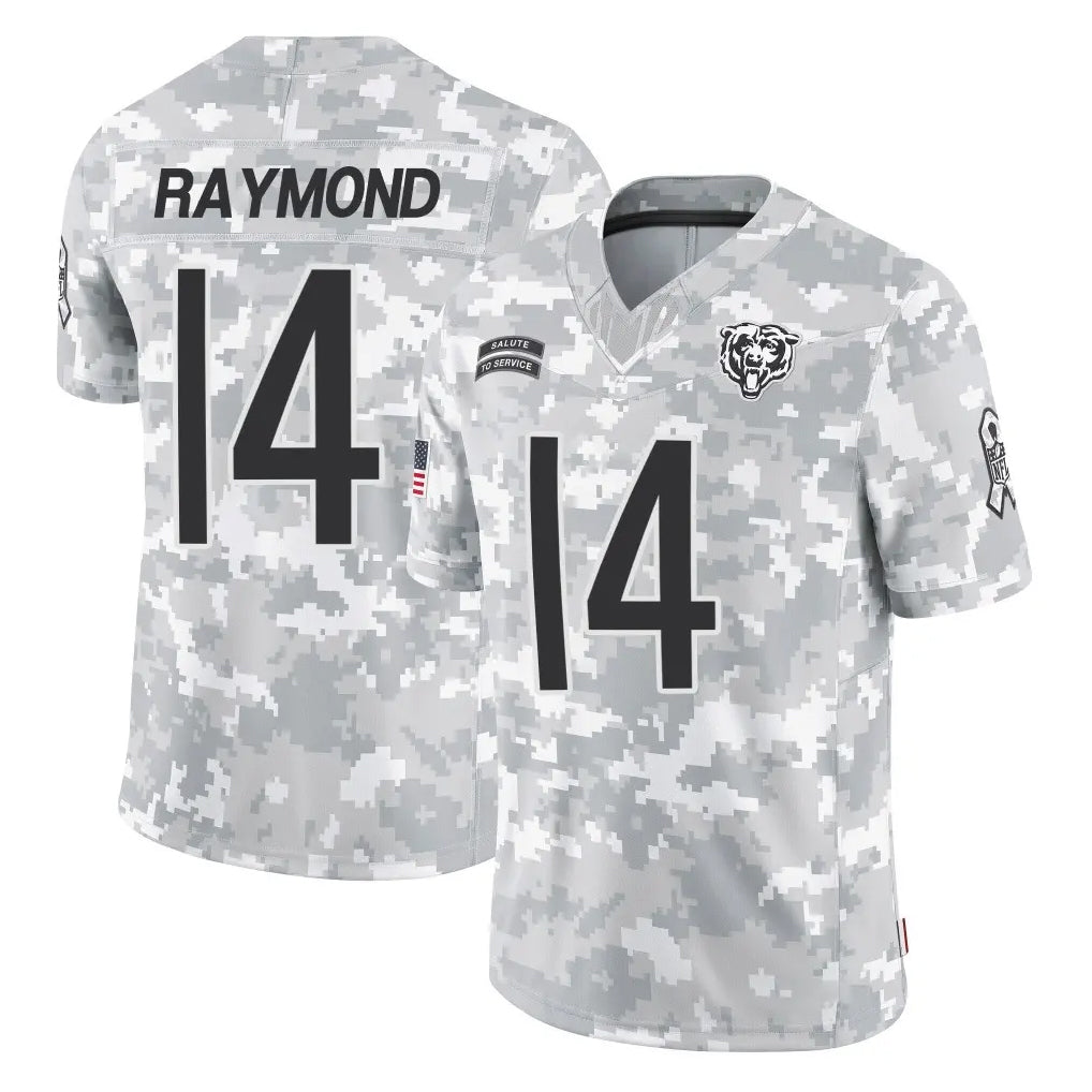 C.Bears #14 Kalif Raymond Player Arctic Camo Salute to Service Limited Qdoa Stitched Jerseys