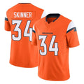 D.Broncos #34 JL Skinner Player Orange Vapor F.U.S.E. Limited Home Game Qdoa Stitched Jerseys