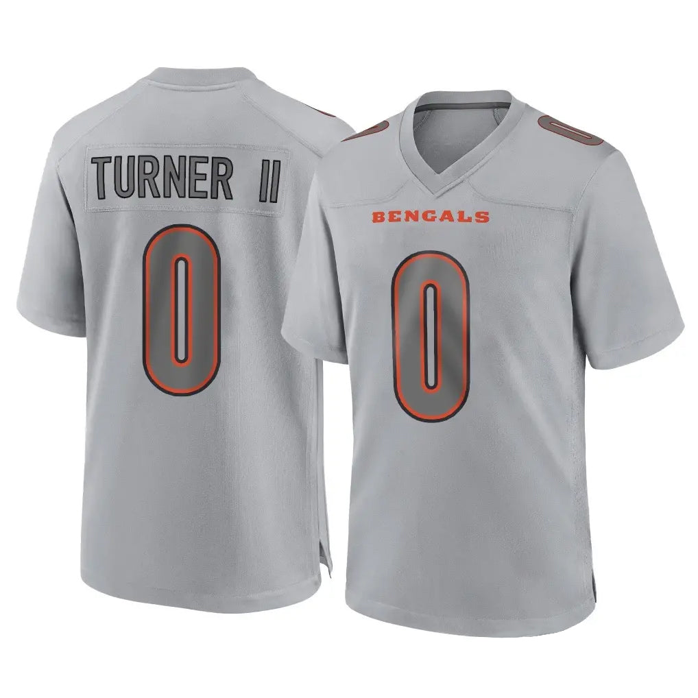 C.Bengals #0 DJ Turner II Player Gray Atmosphere Fashion Game Qdoa Stitched Jerseys