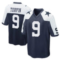 D.Cowboys #9 KaVontae Turpin Player Navy-White Alternate Home Game Qdoa Stitched Jerseys