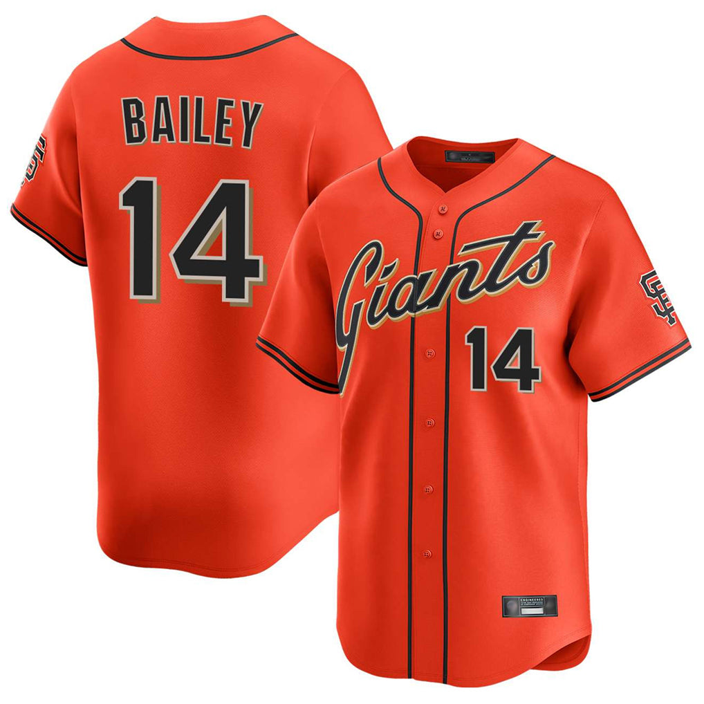 SF.Giants #14 Patrick Bailey Player Orange Home Limited Qdoa Stitched Jerseys