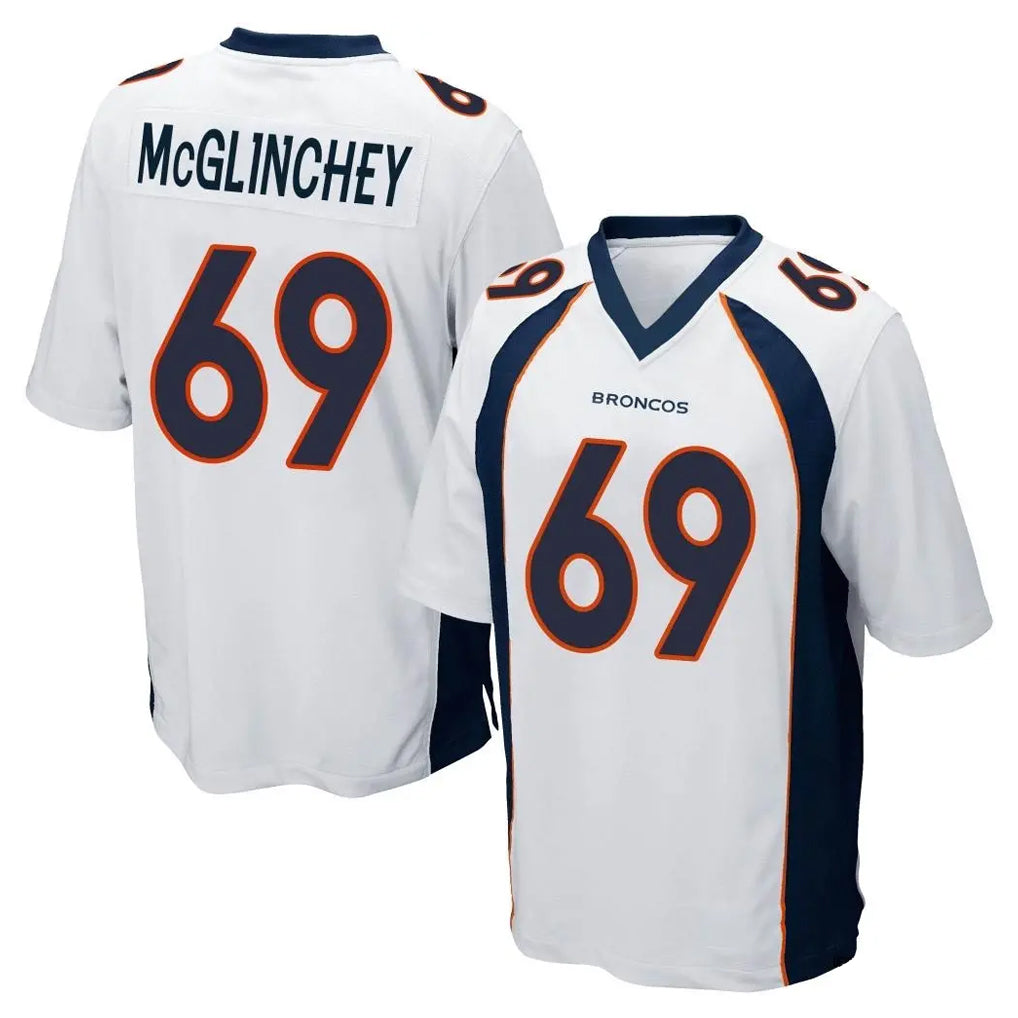 D.Broncos #69 Mike McGlinchey Player White Game Qdoa Stitched Jerseys