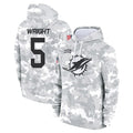 M.Dolphins #5 Jaylen Wright Player Arctic Camo Salute to Service Hoodies Limited Game Qdoa Stitched Jerseys