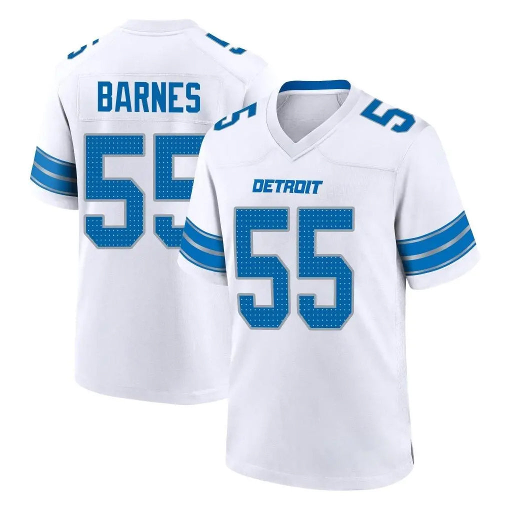 D.Lions #55 Derrick Barnes Player White Alternate Home Game Qdoa Stitched Jerseys